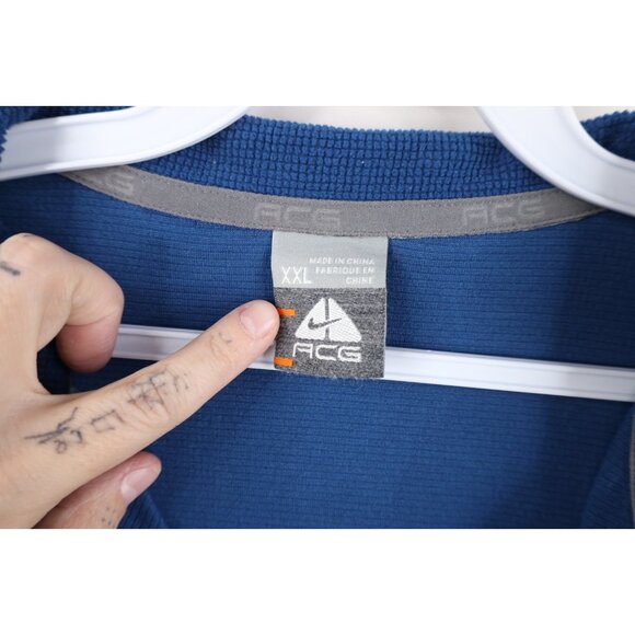 Vintage Nike ACG Mens 2XL XXL Travis Scott Mini Swoosh Half Zip Fleece Sweater - Picture 6 of 10